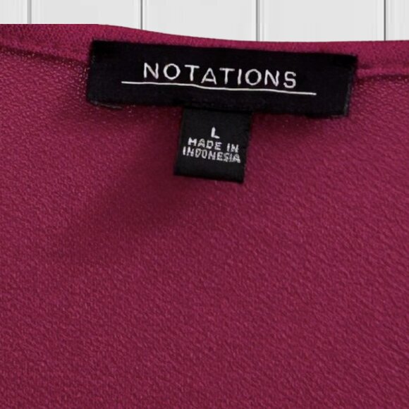 NOTATIONS Short Sleeve Burgundy Top - Picture 4 of 4
